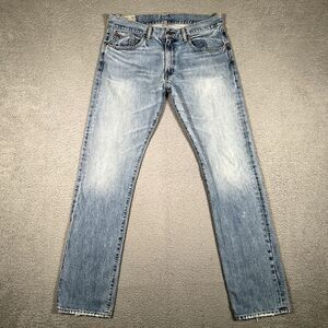 Polo Ralph Lauren Jeans Mens 34x32 Blue Slim Straight Denim Casual Preppy Logo